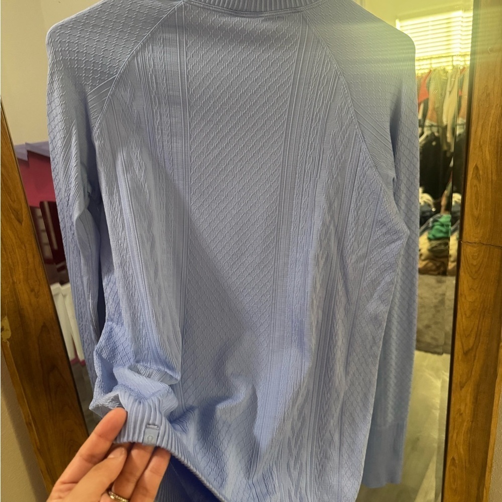 NWOT LULULEMON Rest Less Mock Neck Long Sleeve- Hydrangea Blue - Picture 5 of 5